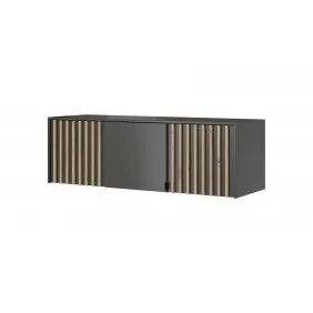 Тумба-надставка Неллі / Nelly 3D 3-дверна Графіт/дуб артизан 155х51х50 см.