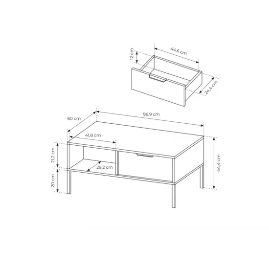 Стіл журнальний Ларс / Lars 97 Антрацит 97x60x45 см. 9