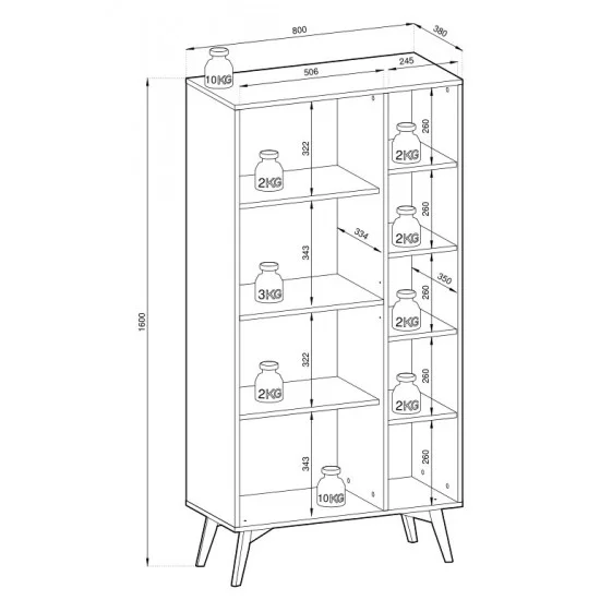 Стеллаж Форест / Forest RG80 2-дверный Беж песочный/пихта сканди Ш80хВ160хГ38 см. 3