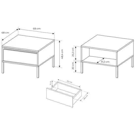 Стол журнальный Сенсо/Senso 68 Бежевый 68x68x48 см. 3