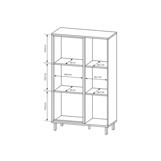 Вітрина низька Нест / Nest 2-дверна 2D1W/90 Дуб артизан/антрацит Ш90xВ151 см. 3