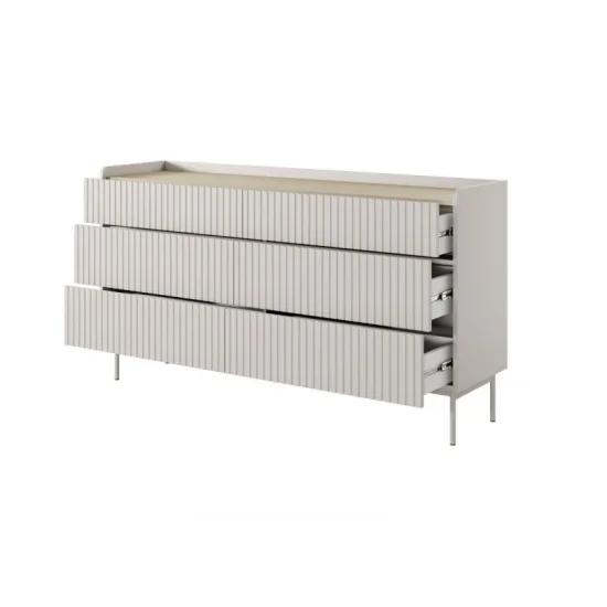 Комод Левел / Level з 6 шухлядами 6S/153 Беж/дуб сканді Ш153xВ82 см. 2
