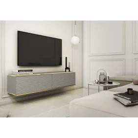 Тумба під телевізор навісна Оро / Oro 2-дверна RTV135 MDF Сірий Ш135xВ30 см.