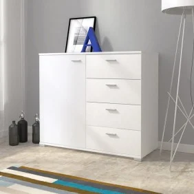 Комод ЕУ / EU Perfect Home 100 1-дверний з 4 шухлядами Білий