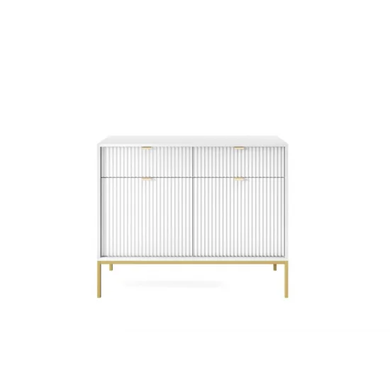 Комод Нова / Nova 2-дверний з 2 шухлядами і золотими ніжками KSZ104 Білий Ш104xВ83 см. 4