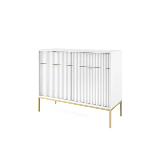Комод Нова / Nova 2-дверний з 2 шухлядами і золотими ніжками KSZ104 Білий Ш104xВ83 см. 5