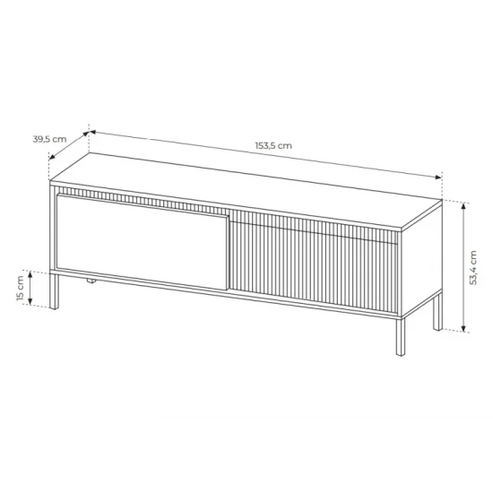 Тумба под телевизор Сенсо/Senso 2-дверная 2D/153 Черный Ш153xВ53 см. 3