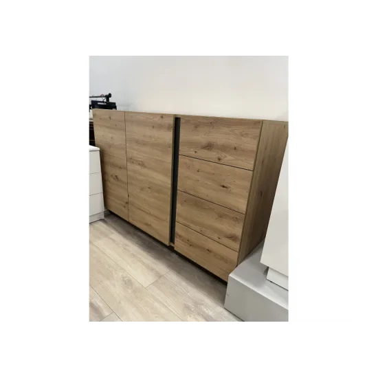 Комод Арко / Arco 2-дверний з 4 шухлядами 2D4S/138 Дуб артизан/графіт Ш138xВ91 см. 4