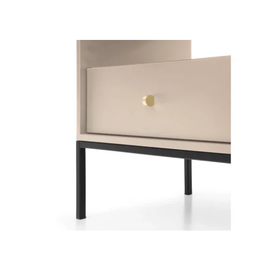 Тумба прикроватная Моно/Mono с 1 ящиком и черными ножками MS54 Бежевый песочный Ш53xВ56 см. 7