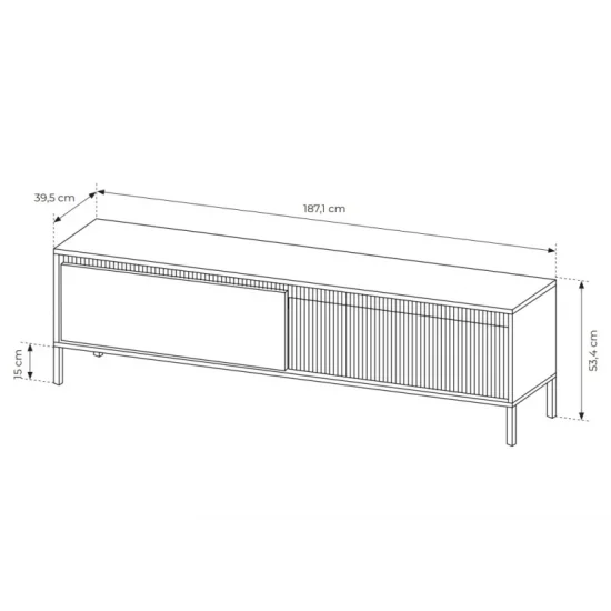 Тумба под телевизор Сенсо/Senso 2-дверная 2D/187 Бежевый Ш187xВ53 см. 3