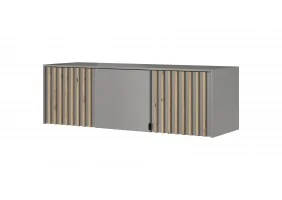 Тумба-надставка Нелли/Nelly 3D 3-дверная Серый/дуб артизан 155х51х50 см.