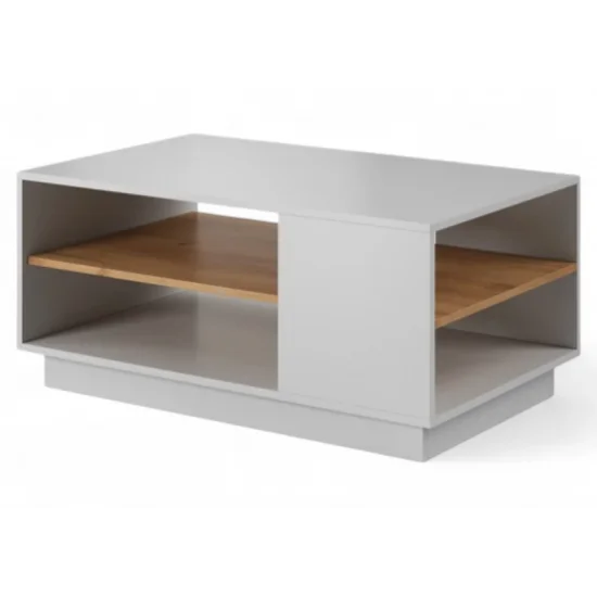 Стіл журнальний 3Д / 3D 100 Білий/дуб крафт золотий 100x60x46 см. 1