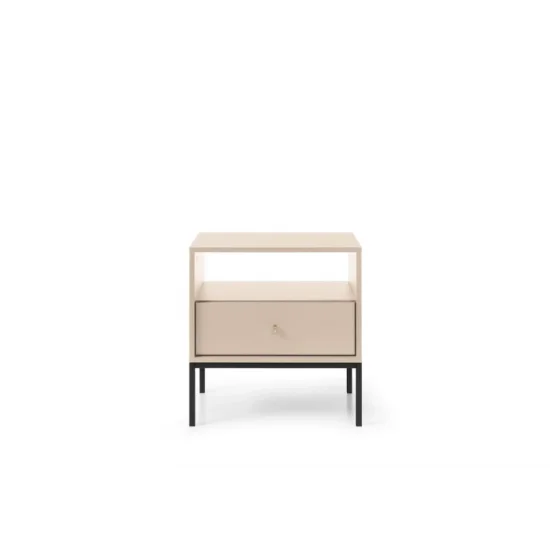 Тумба прикроватная Моно/Mono с 1 ящиком и черными ножками MS54 Бежевый песочный Ш53xВ56 см. 5
