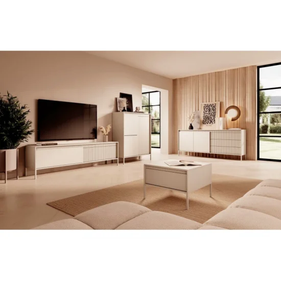 Тумба под телевизор Сенсо/Senso 2-дверная 2D/187 Бежевый Ш187xВ53 см. 7