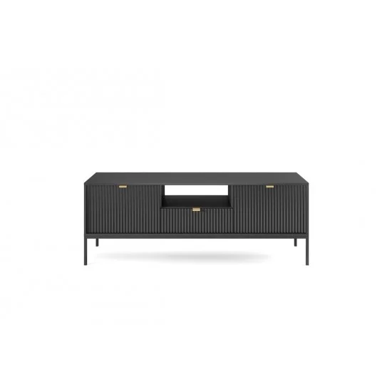 Тумба під телевізор Нова / Nova 1-дверна з 2 ящиками і чорними ніжками RTV154 Чорний 154х39х56 см. 4