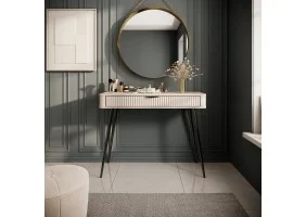 Стол туалетный Ланте / Lante 1S/100 с 1 ящиком и черными ножками Беж 38х100 см.