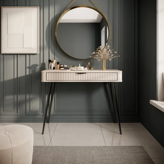 Стол туалетный Ланте / Lante 1S/100 с 1 ящиком и черными ножками Беж 38х100 см. 1