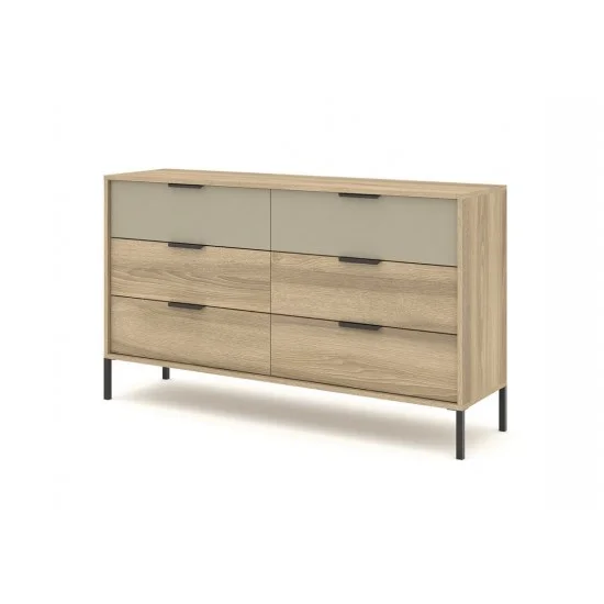 Комод Летто / Letto 6S/153 с 6 ящиками Дуб терра темный/серый камень 4