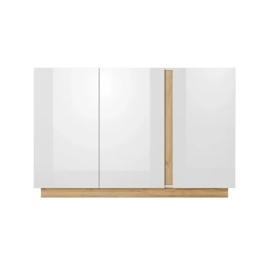 Комод Арко / Arco 3-дверний 3D/138 Білий глянець/дуб грандсон Ш138xВ91 см. 3