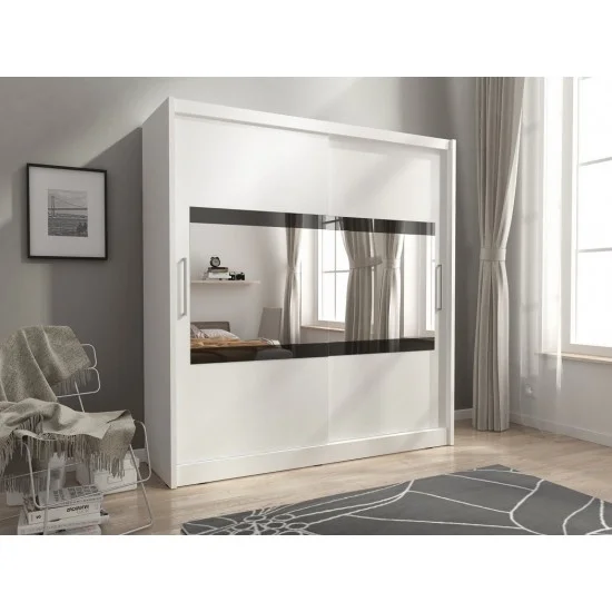 Шкаф-купе Мая IV/Maja IV 180 2-дверный с зеркалом Белый 180х62х200 см. 4