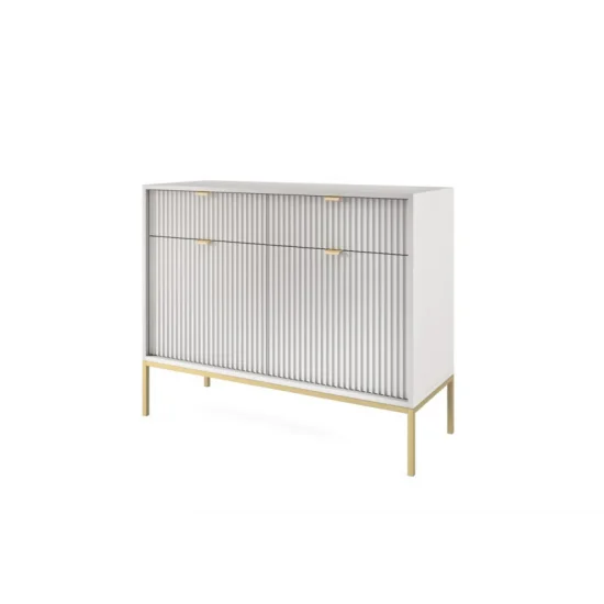 Комод Нова/Nova 2-дверный с 2 ящиками и золотыми ножками KSZ104 Серый Ш104xВ83 см. 4