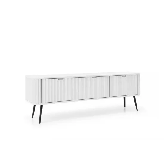Тумба под телевизор Зова/Zova 3-дверная с черными ножками RTV168 Белый Ш168xВ56 см. 5