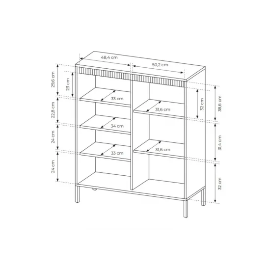 Комод високий Сенсо / Senso 3-дверний 3D Беж Ш103xВ123 см. 4