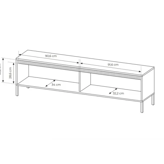 Тумба под телевизор Сенсо/Senso 2-дверная 2D/187 Бежевый Ш187xВ53 см. 4