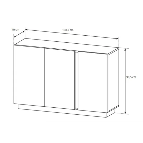 Комод Арко / Arco 3-дверный 3D/138 Дуб артизан/графит Ш138xВ91 см. 5