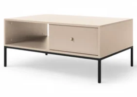 Стіл журнальний Моно / Mono з 2 шухлядами та чорними ніжками ML104 Беж пісочний 103x68x46 см.