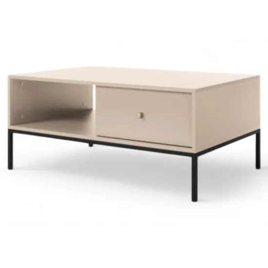 Стіл журнальний Моно / Mono з 2 шухлядами та чорними ніжками ML104 Беж пісочний 103x68x46 см. 1