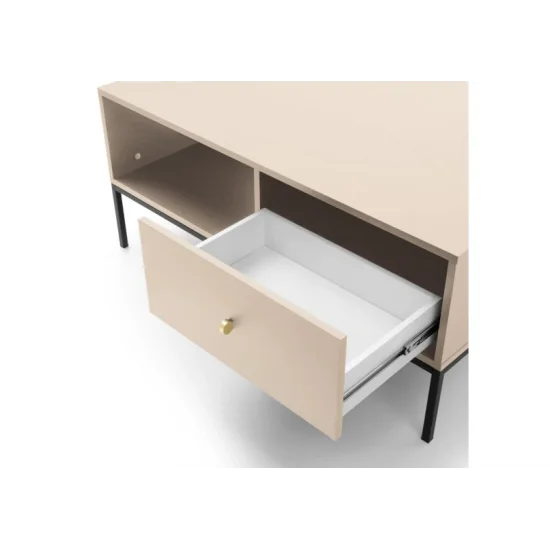 Стіл журнальний Моно / Mono з 2 шухлядами та чорними ніжками ML104 Беж пісочний 103x68x46 см. 6
