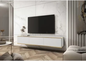 Тумба під телевізор навісна Оро / Oro 3-дверна RTV175 Білий Ш175xВ30 см.