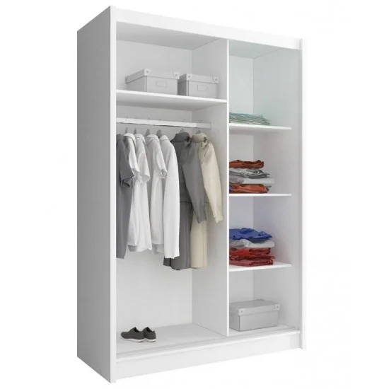Шафа-купе Мая / Maja 130 2-дверна з подвійним дзеркалом Білий 130х62х200 см. 2