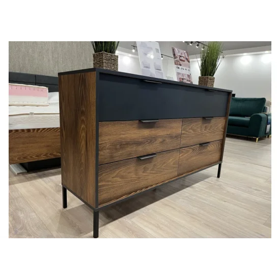Комод Мілтон / Milton з 6 шухлядами 6S/138 Каштан/антрацит Ш138xВ82 см. 6