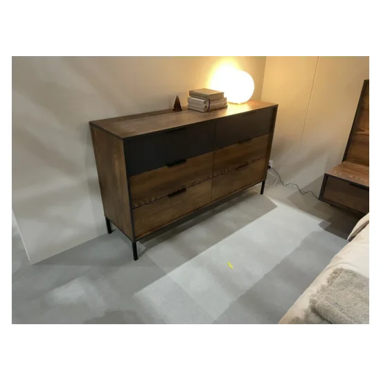Комод Мілтон / Milton з 6 шухлядами 6S/138 Каштан/антрацит Ш138xВ82 см. 8