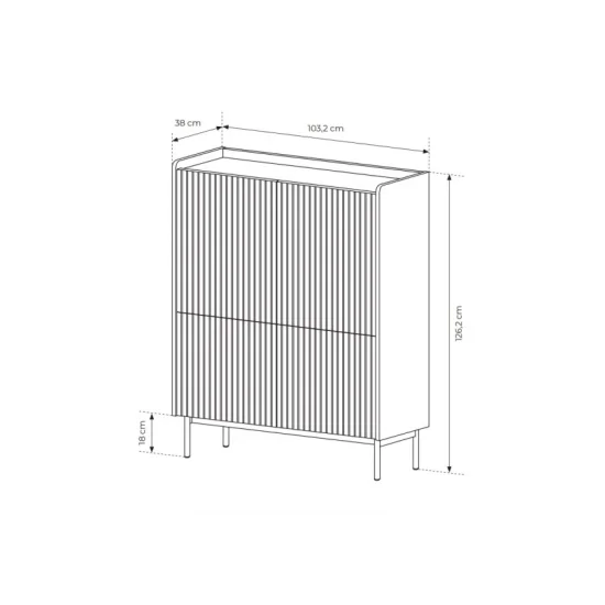 Комод високий Левел / Level 4-дверний 4D/103 Беж/дуб сканді Ш103xВ126 см. 7