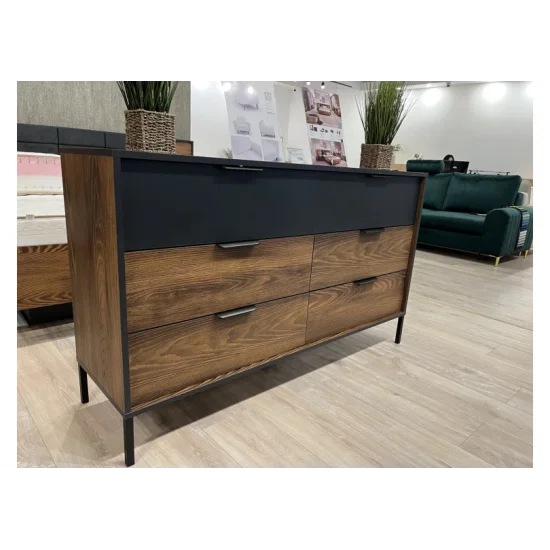 Комод Мілтон / Milton з 6 шухлядами 6S/138 Каштан/антрацит Ш138xВ82 см. 7