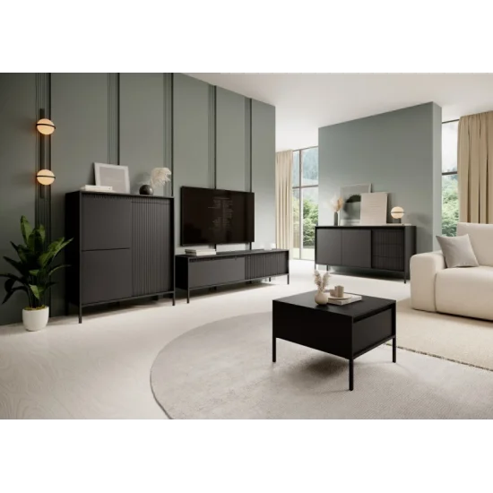 Тумба під телевізор Сенсо / Senso 2-дверна 2D/187 Чорний Ш187xВ53 см. 7