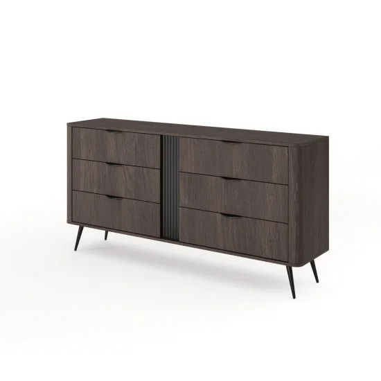 Комод Верис / Veris 6S/163 с 6 ящиками Дуб дунин/черный 5