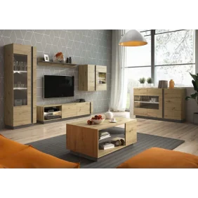 Стенка Арко / Arco B Дуб артизан/графит Ш344xВ194 см.