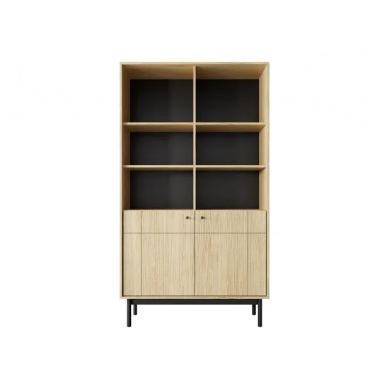 Стеллаж Perfect Home Джапанді / Japandi R104 2-дверный Дуб линеа 4