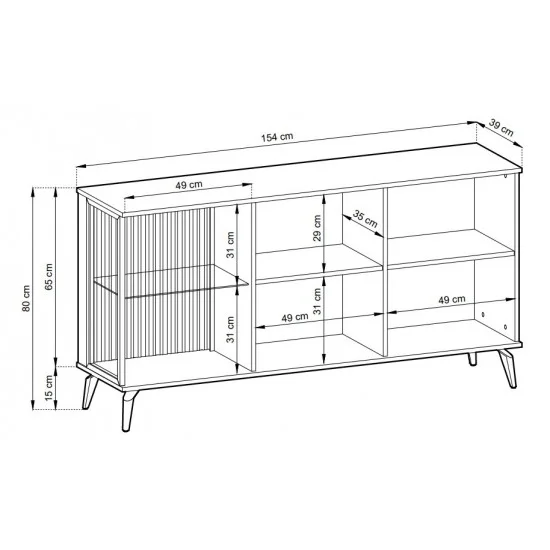 Комод с подсветкой Вичи / Vici K154 3-дверный 39х80х154 см. Орех/кашемир 3