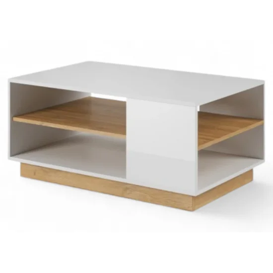 Стол журнальный Арко/Arco 100 Белый глянец/дуб грандсон 100x60x46 см. 1