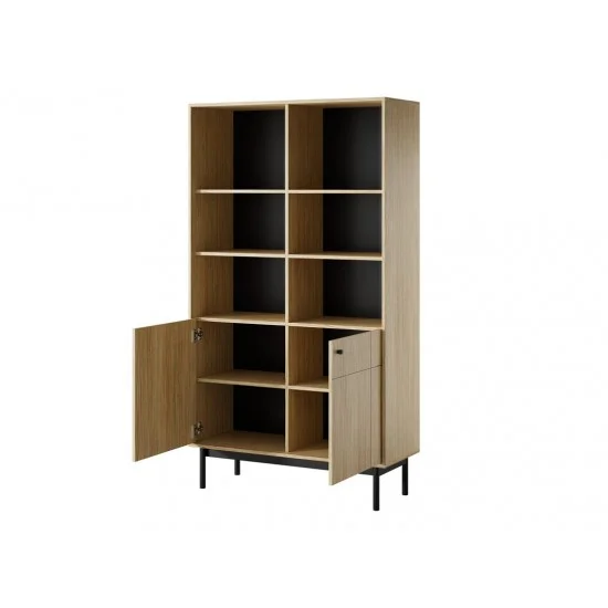 Стеллаж Perfect Home Джапанді / Japandi R104 2-дверный Дуб линеа 2