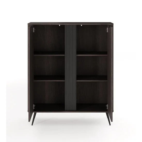 Комод высокий Верис / Veris 2D/113 2-дверный Дуб дунин/черный 2