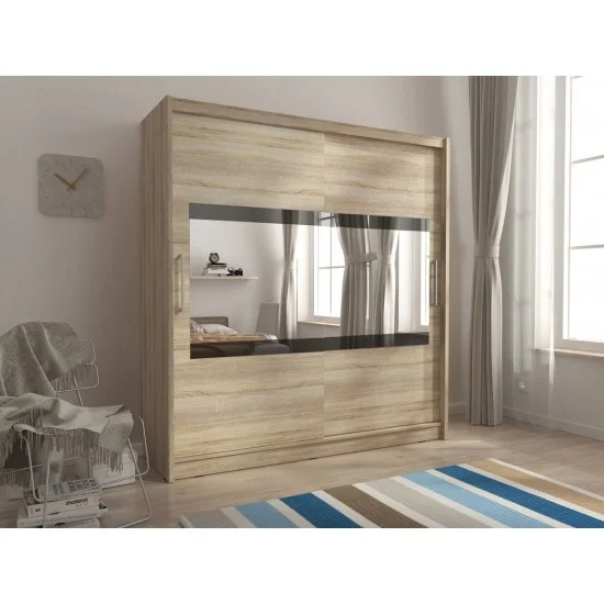 Шафа-купе Мая IV / Maja IV 180 2-дверна з дзеркалом Дуб сонома 180х62х200 см. 4