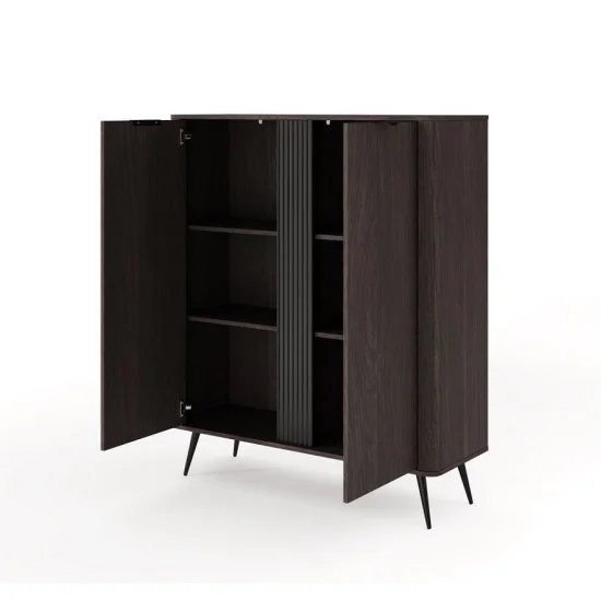 Комод высокий Верис / Veris 2D/113 2-дверный Дуб дунин/черный 6