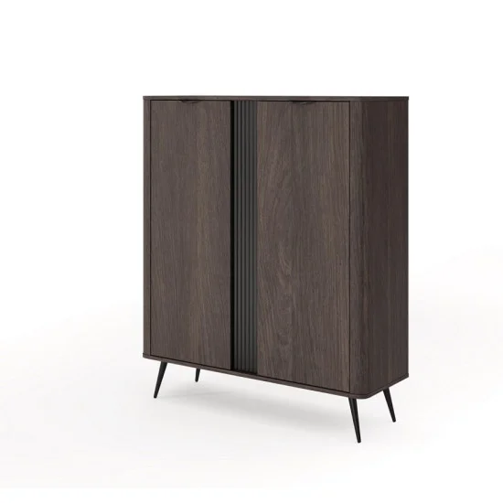 Комод высокий Верис / Veris 2D/113 2-дверный Дуб дунин/черный 7