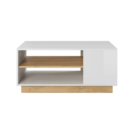 Стол журнальный Арко/Arco 100 Белый глянец/дуб грандсон 100x60x46 см. 2